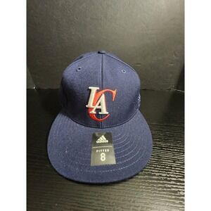 New Adidas LA‎ Clippers Hat Cap Size 8 Navy Blue LA Logo NBA Officially Licensed